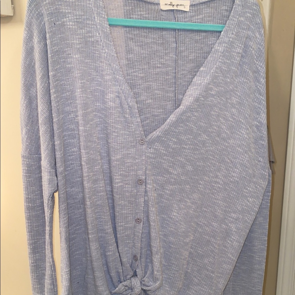 Mallory green baby blue top